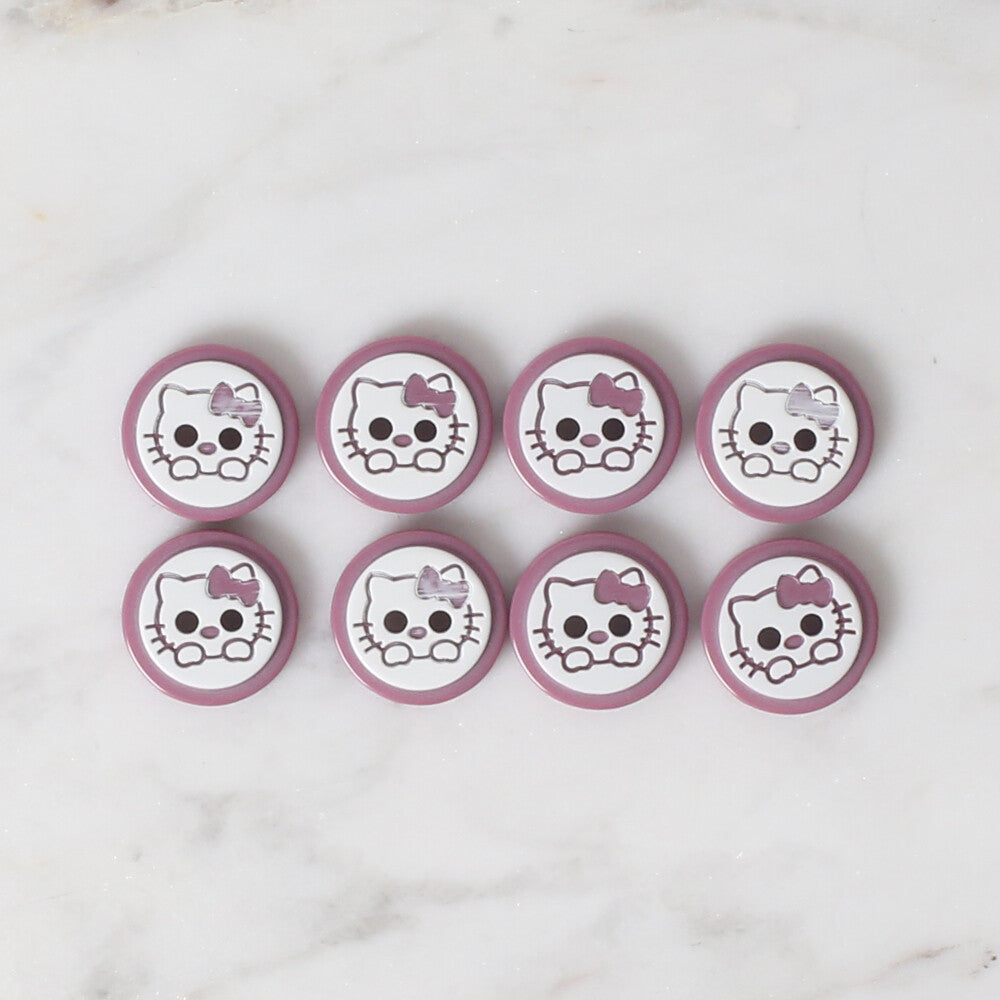 Loren Crafts 8'li Vişne Çürüğü Kedi Düğme - 586