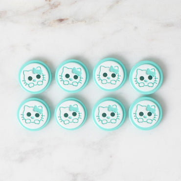 Loren Crafts 8'li Yeşil Kedi Düğme - 588