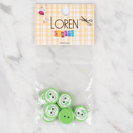 Loren Crafts 8'li Yeşil Kedi Düğme - 589
