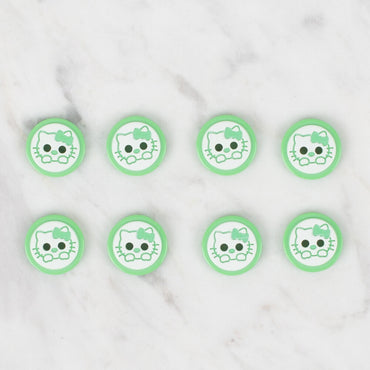 Loren Crafts 8'li Yeşil Kedi Düğme - 589