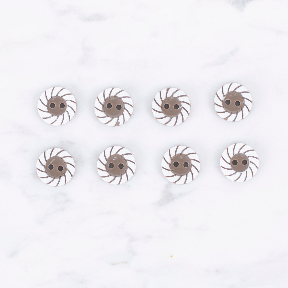 Loren Crafts 8'li Kahve Düğme - 0599