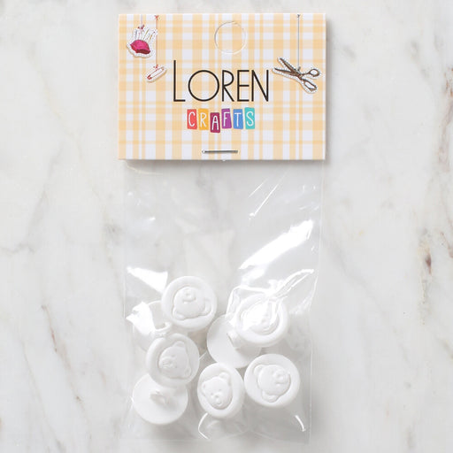 Loren Crafts 8'li Beyaz Düğme - 618