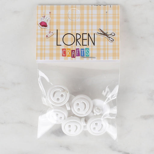 Loren Crafts 8'li Beyaz Düğme - 628
