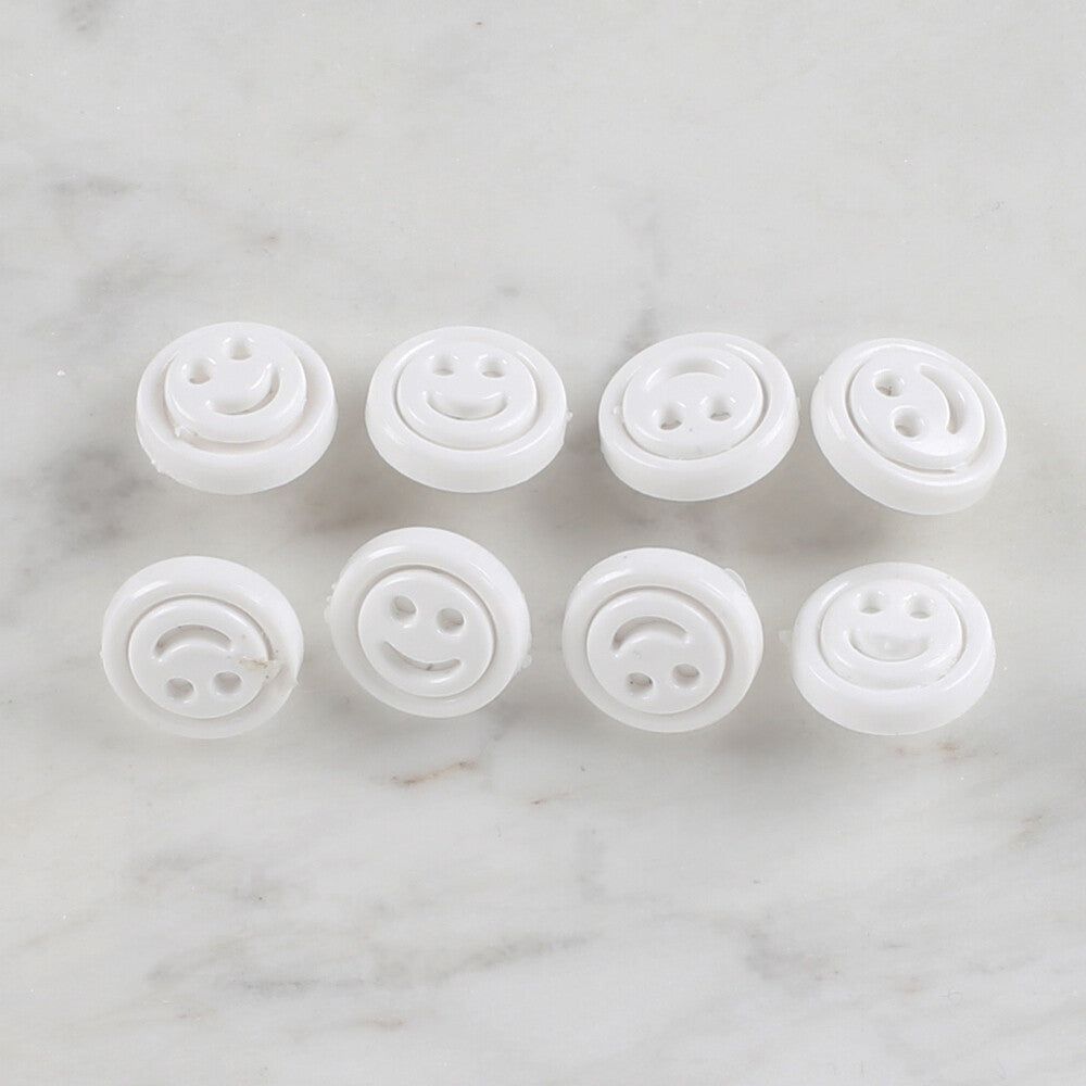 Loren Crafts 8'li Beyaz Düğme - 628