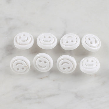 Loren Crafts 8'li Beyaz Düğme - 628