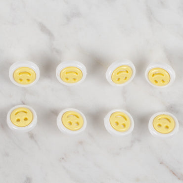 Loren Crafts 8'li Sarı Gülen Yüz Düğme - 630