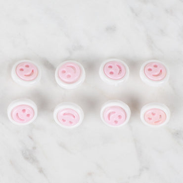 Loren Crafts 8'li Pembe Gülen Yüz Düğme - 635