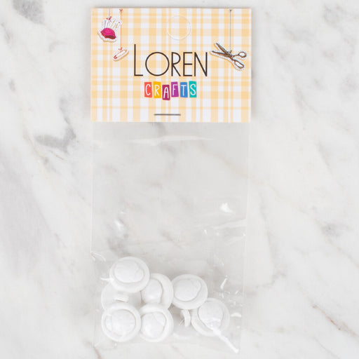 Loren Crafts 8'li Beyaz Uğur Böceği Düğme - 639