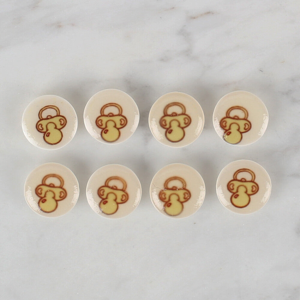 Loren Crafts 8'li Krem Emzik Düğme - 674