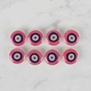Loren Crafts 8'li Pembe Nazar Boncuğu Düğme - 693