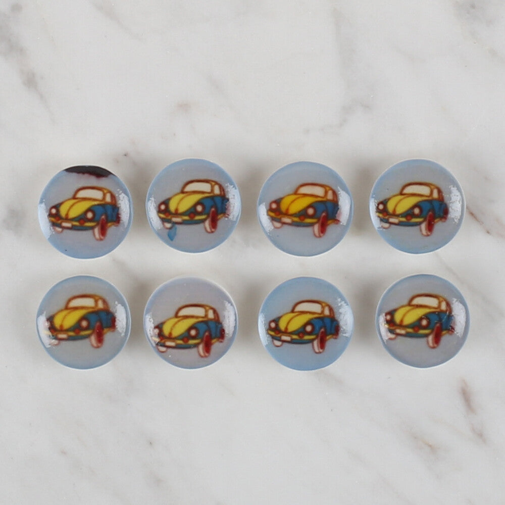 Loren Crafts 8'li Mavi Araba Düğme - 694