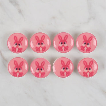 Loren Crafts 8'li Pembe Tavşan Düğme - 706