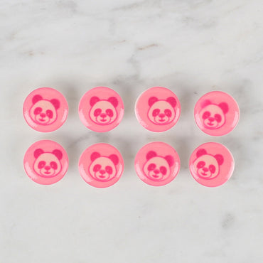 Loren Crafts 8'li Pembe Panda Düğme - 708