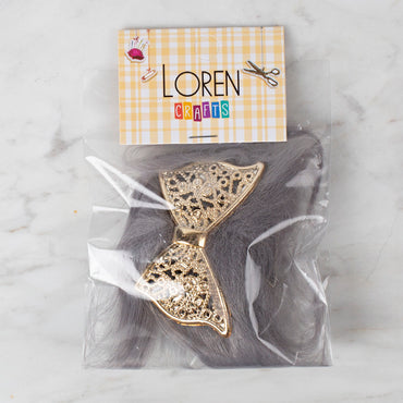 Loren Crafts Patik Süsü 1 Çift - Gri