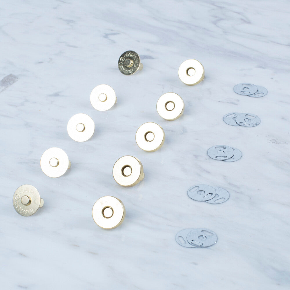 Loren Manyetik Altın Renk Metal 5'li Çıt Çıt