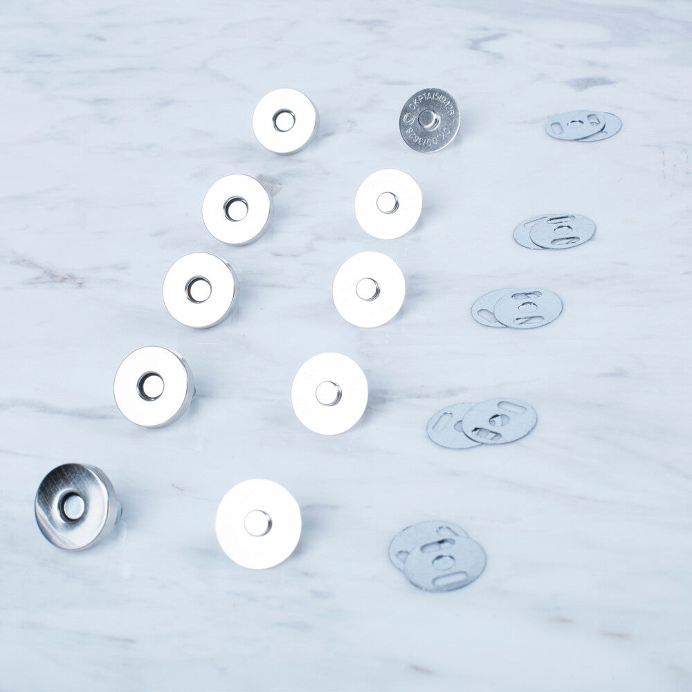 Loren Manyetik Gümüş Metal 5'li Çıt Çıt