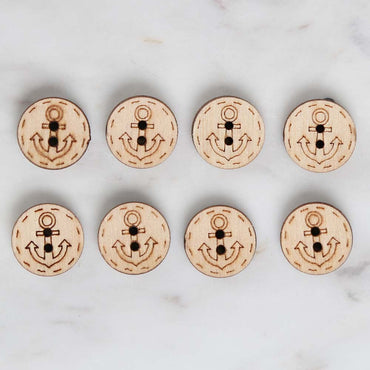 Loren Crafts 8'li Ahşap Düğme Çapa - 1751