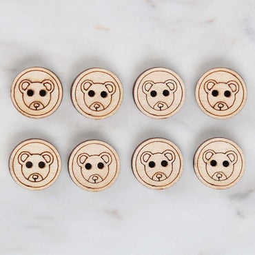 Loren Crafts 8'li Ahşap Düğme Ayıcık - 1756