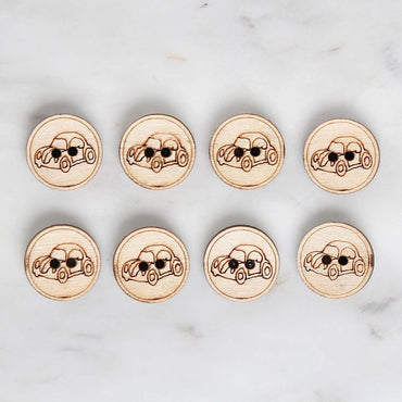 Loren Crafts 8'li Ahşap Düğme Araba - 1758