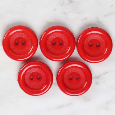 Loren Crafts 5'li Kırmızı Büyük Düğme - 1778