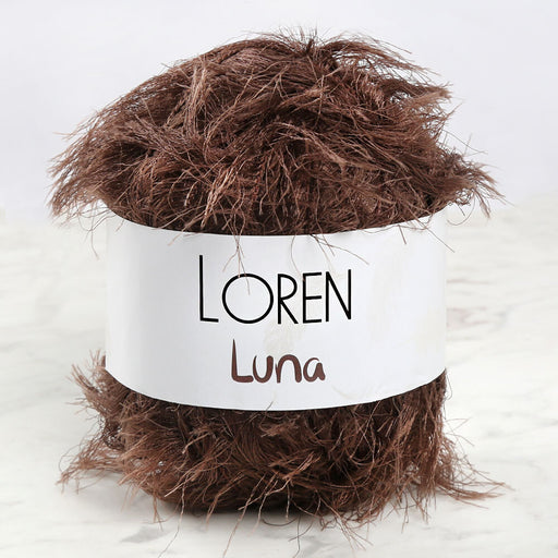Loren Luna Tavşan Tüyü Kahverengi El Örgü İpi - R035