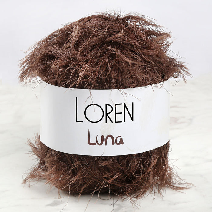 Loren Luna Tavşan Tüyü Kahverengi El Örgü İpi - R035