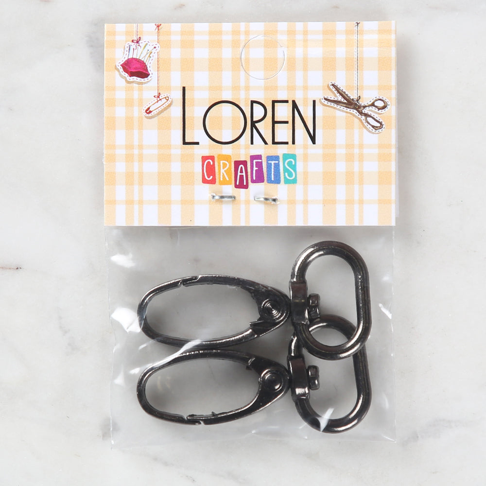 Loren Crafts 2 cm 2'li Makrome Füme Rengi Anahtarlık Kancası
