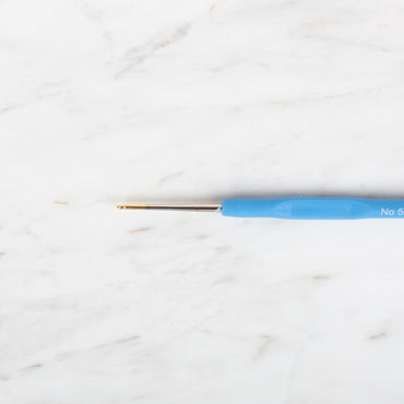 Yabalı Altın Uçlu Elastik Saplı Mavi Dantel Tığ No. 5 1.50mm