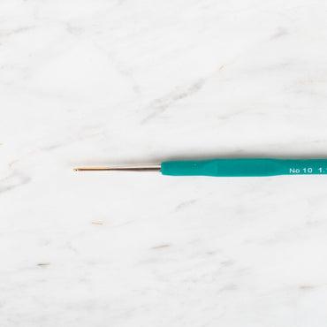 Yabalı Altın Uçlu Elastik Saplı Yeşil Dantel Tığ No. 10 1.10mm