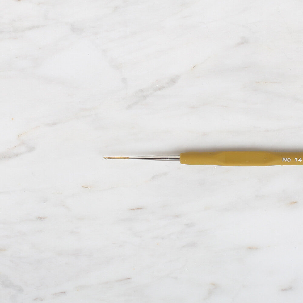 Yabalı Altın Uçlu Elastik Saplı Sarı Dantel Tığ No. 14 0.90mm