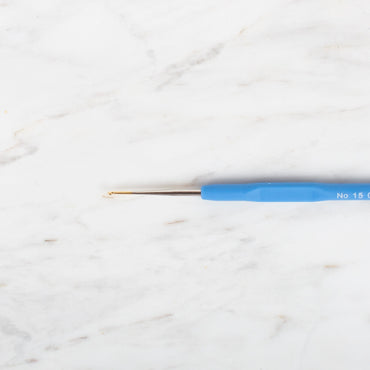 Yabalı Altın Uçlu Elastik Saplı Mavi Dantel Tığ No. 15 0.85mm