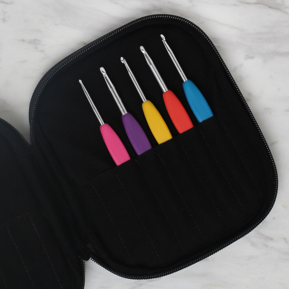 Loren Fermuarlı Desenli Tığ Çantası