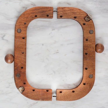 Loren Ahşap Çanta Klipsi 22 CM Kahverengi