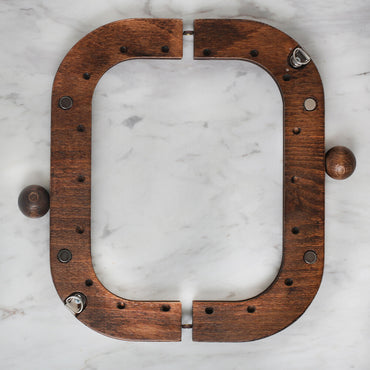 Loren Ahşap Çanta Klipsi 22 CM Kahverengi