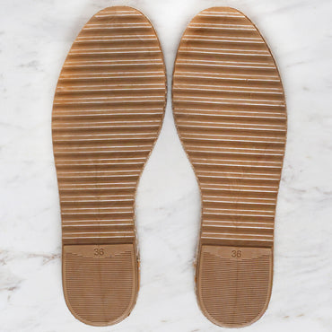 Loren Hasır Espadril / Ayakkabı Tabanı 36 Numara Kahverengi