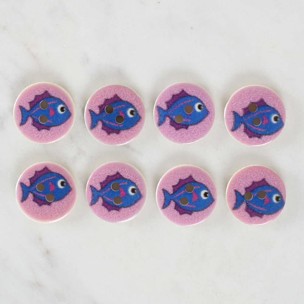 Loren Crafts 8'li Balık Düğme - 1163