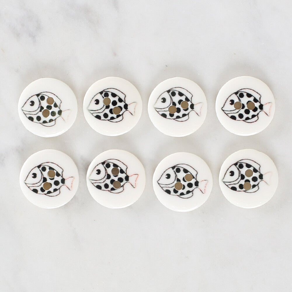 Loren Crafts 8'li Balık Düğme - 1187