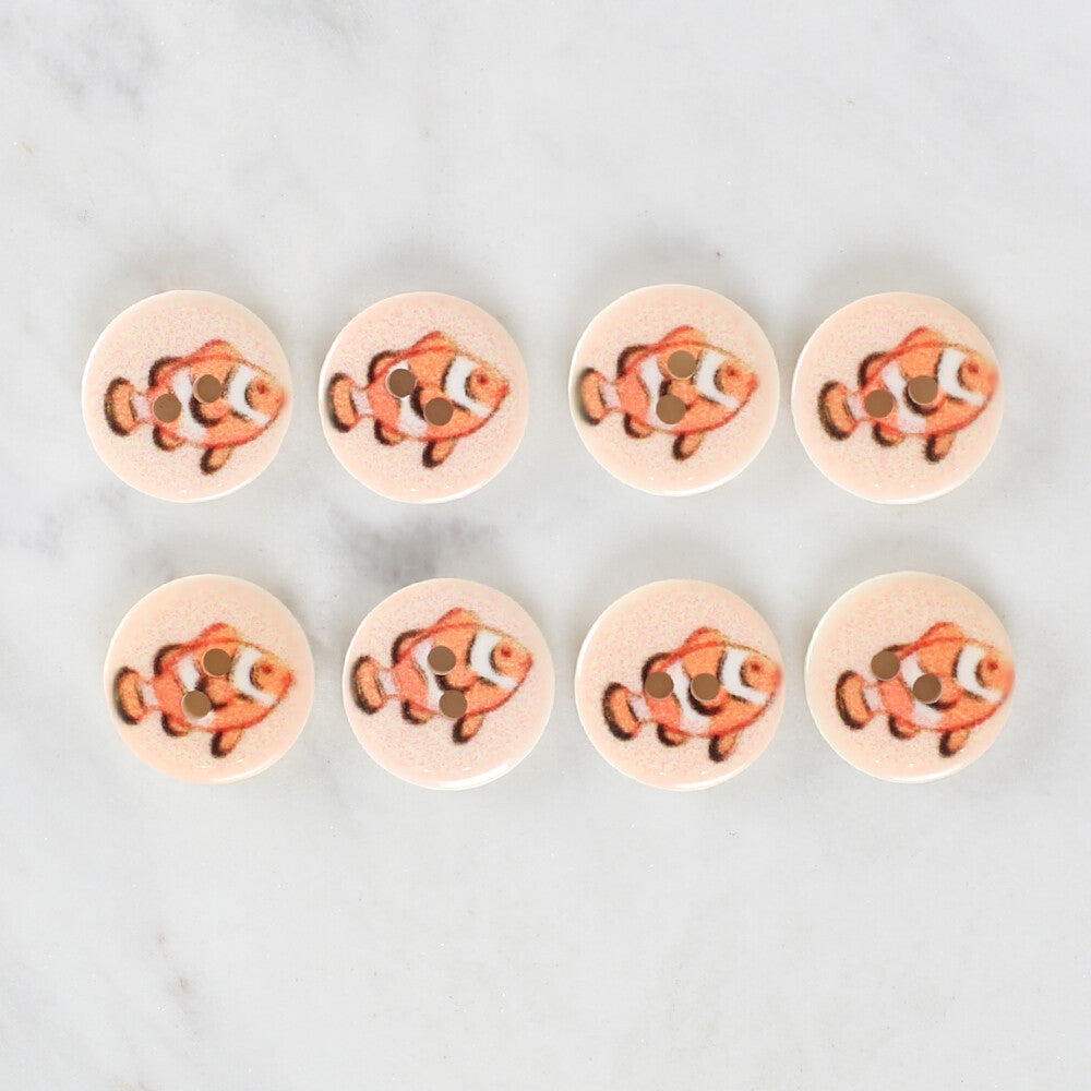 Loren Crafts 8'li Balık Düğme - 1188