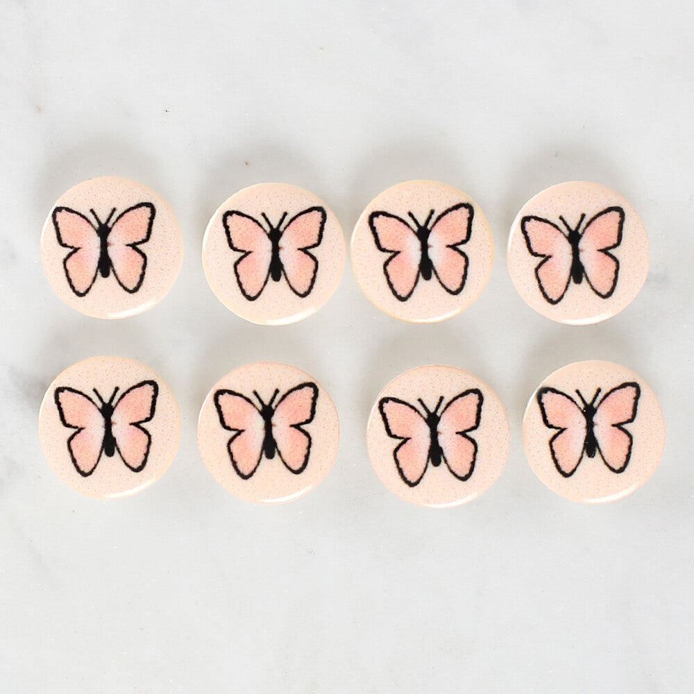 Loren Crafts 8'li Kelebek Düğme - 1213