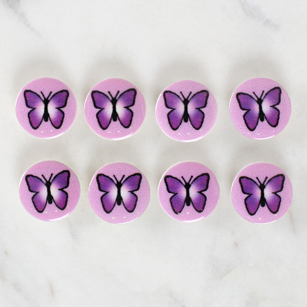 Loren Crafts 8'li Kelebek Düğme - 1218