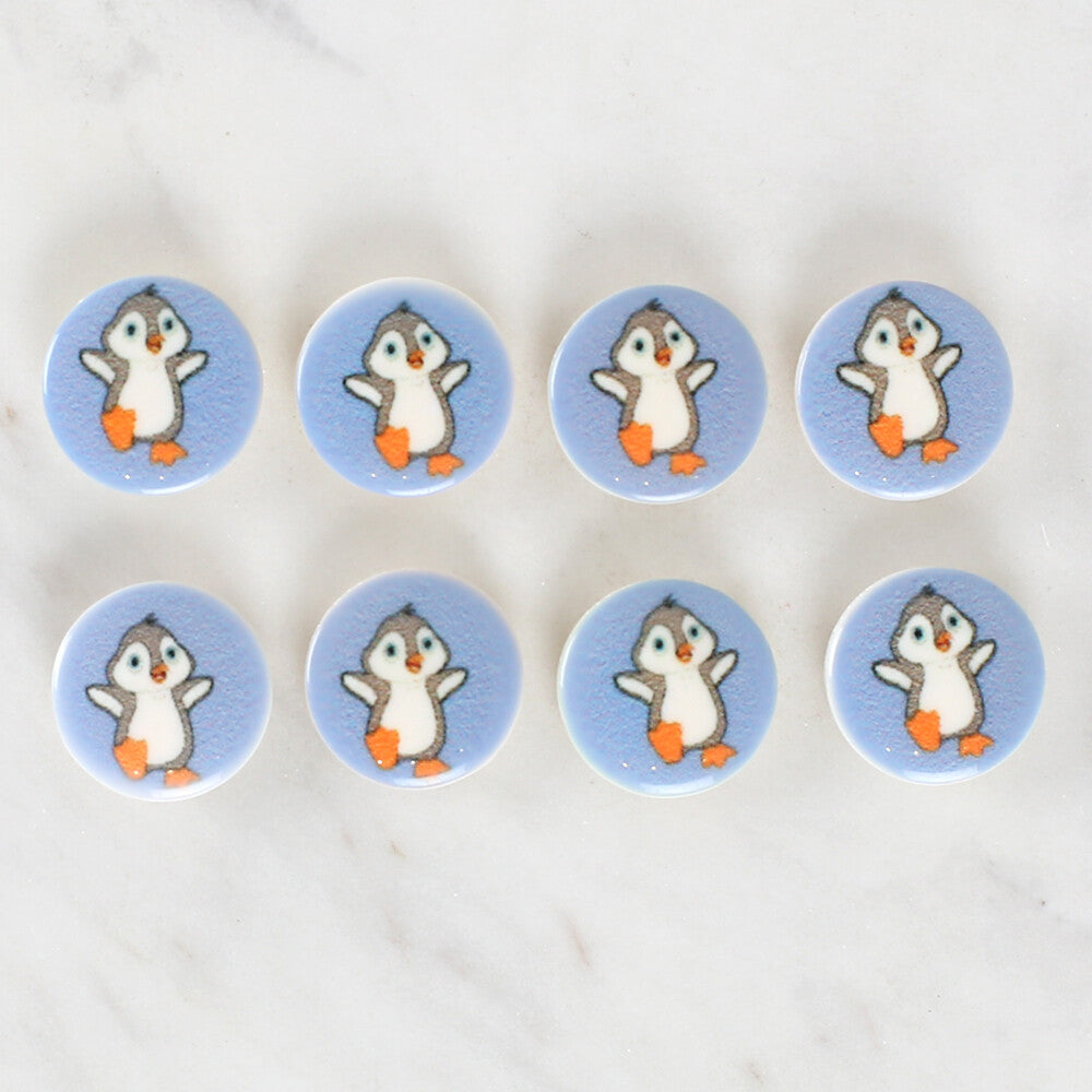 Loren Crafts 8'li Penguen Düğme - 1235