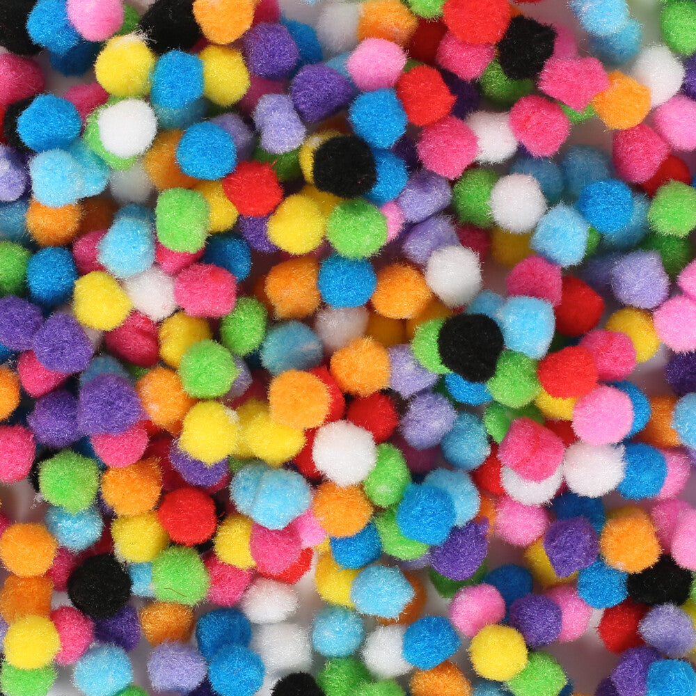 LOREN CRAFTS 1,2 CM 1000 ADET KARIŞIK PONPON