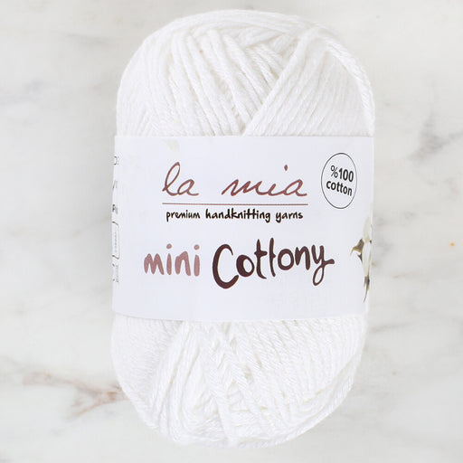La Mia Mini Cottony 25 gr Beyaz Bebek El Örgü İpi - P1
