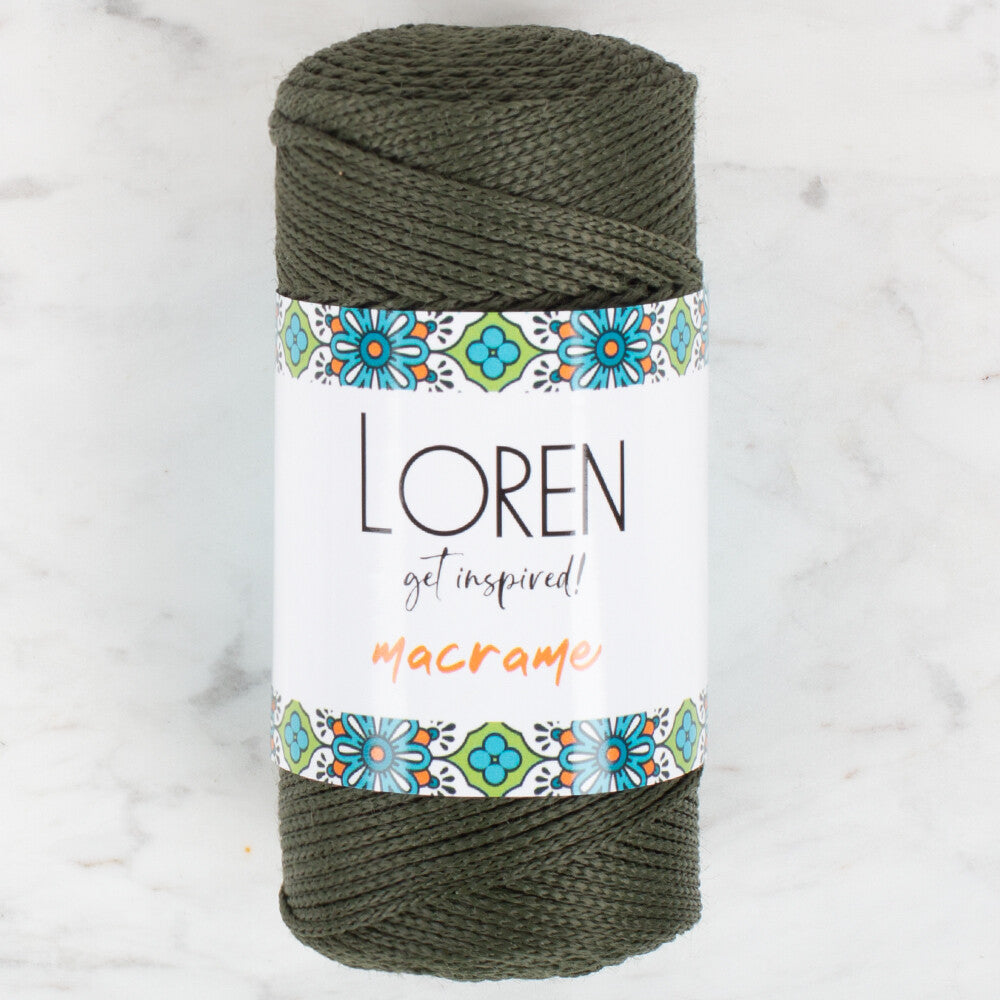Loren Macrame Asker Yeşili El Örgü İpi - RM 0195
