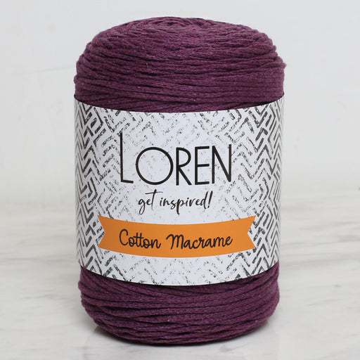 Loren Cotton Macrame Patlıcan Moru - R093