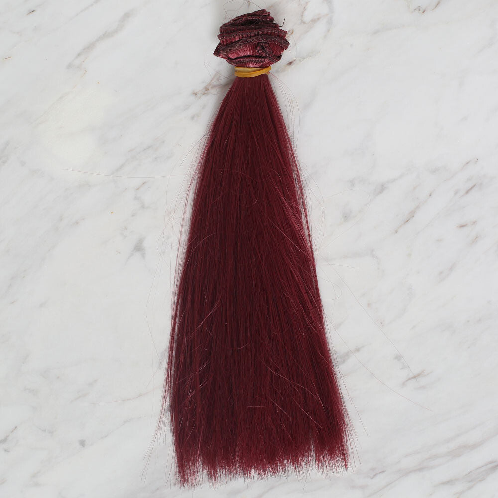 LOREN CRAFTS SENTETİK AMİGURUMİ DÜZ SAÇ - KIZIL