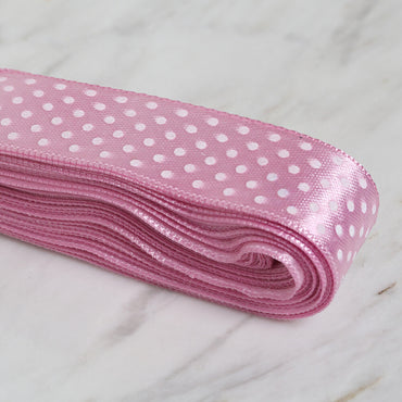 Loren Crafts 2 cm 10 mt Pembe Saten Puantiyeli Kurdele