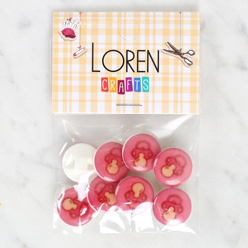 Loren Crafts 8'li Emzik Düğme - 1008