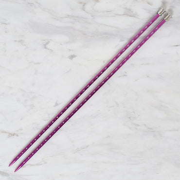 Yabalı 5 mm 35 cm Mor Cetvelli Örgü Şişi - YBL-347