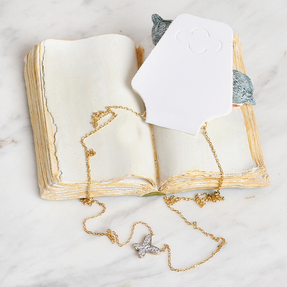 Loren 25'li Katlanabilir Beyaz Takı Kolye ve Bileklik Kartı